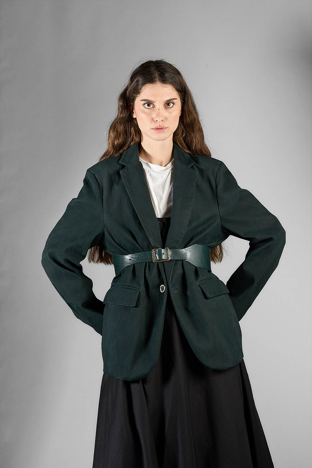 DANIELE BASTA LEATHER AND SILVER JACKET